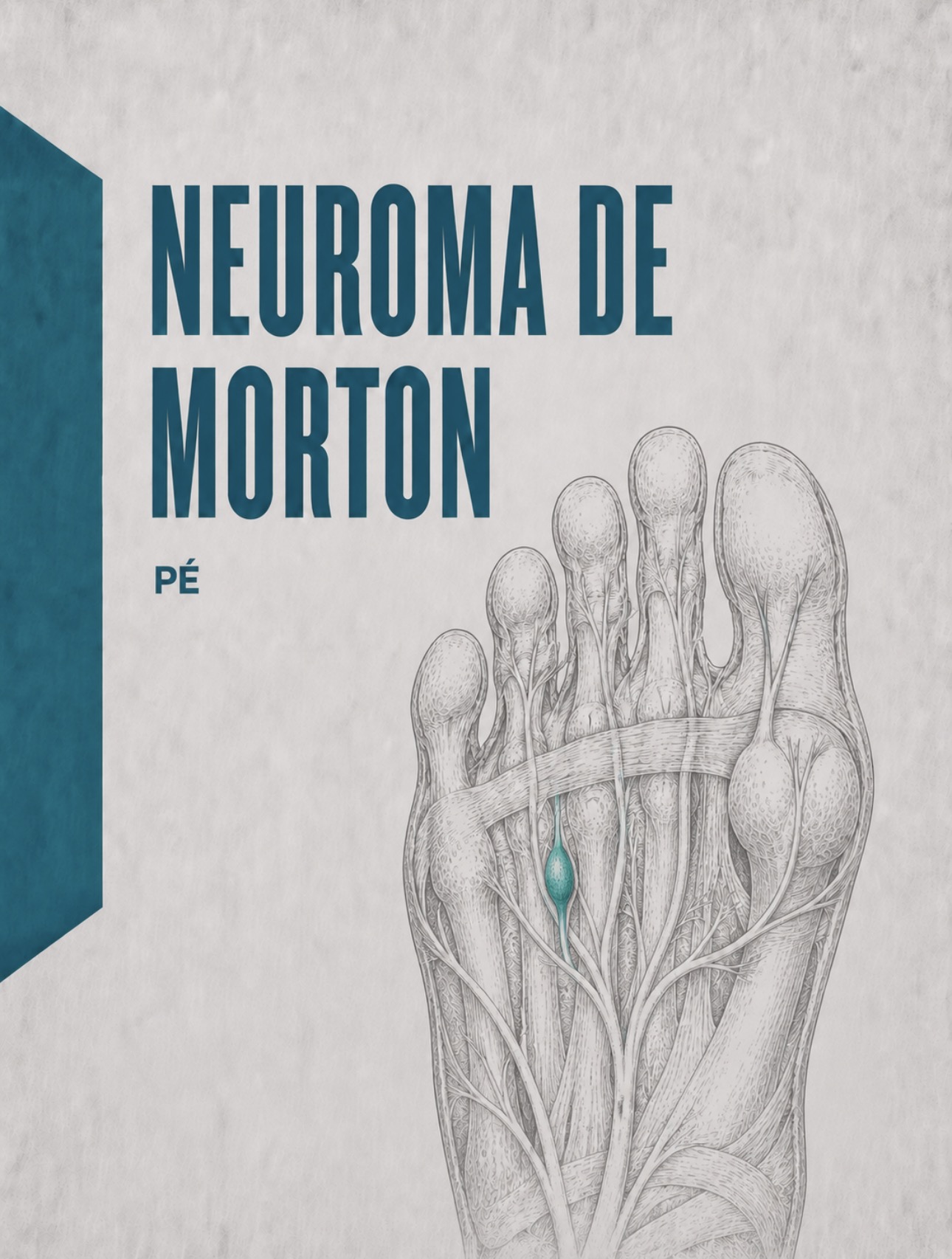 Ilustração médica de neuroma de Morton no espaço intermetatársico digital plantar